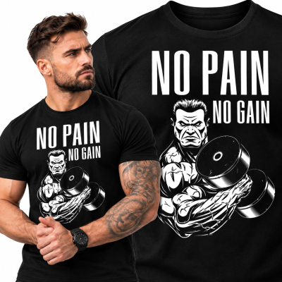 KOSZULKA NA SIŁOWNIĘ NO PAIN NO GAIN 5